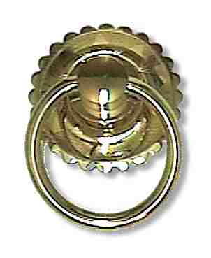 1 3/4 Inch Diameter Solid Brass Ring Pull (Polished Brass Finish)