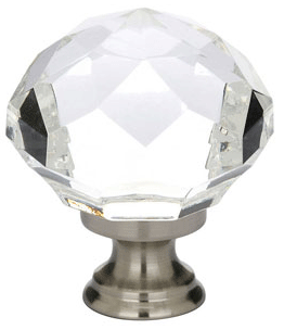 1 3/4 Inch Diamond Wardrobe Knob (Brushed Nickel Finish)