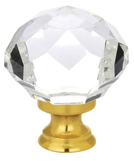 1 3/4 Inch Diamond Wardrobe Knob (Polished Brass Finish)