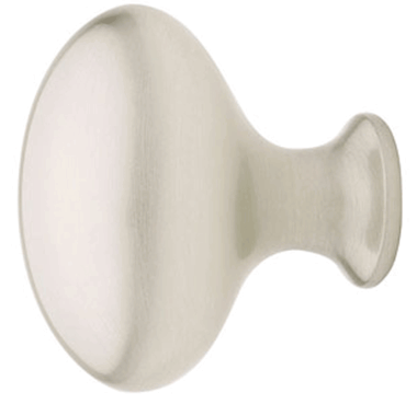 1 3/4 Inch Solid Brass Egg Cabinet Knob (Brushed Nickel Finish)