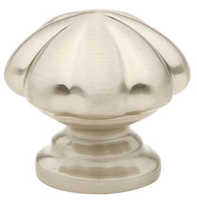 1 3/4 Inch Solid Brass Melon Cabinet Knob (Brushed Nickel Finish)