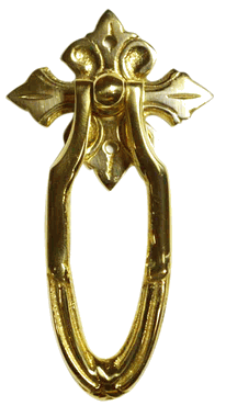 3 3/8 Inch Solid Brass Ornate Chest Pull (Polished Brass Finish)
