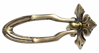 3 3/8 Inch Solid Brass Ornate Chest Pull (Antique Brass Finish)