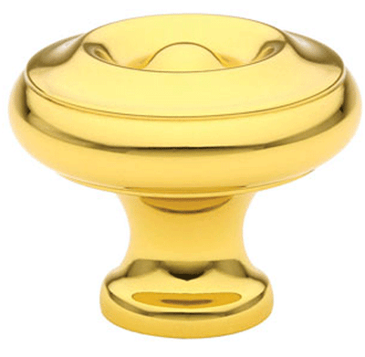 1 3/4 Inch Solid Brass Waverly Cabinet Knob (Polished Brass Finish)
