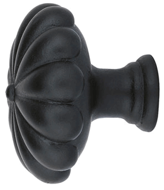 1 3/4 Inch Tuscany Bronze Fluted Round Knob (Flat Black)
