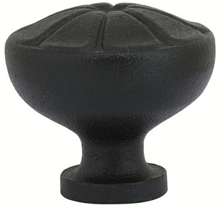 1 3/4 Inch Wrought Steel Petal Knob (Flat Black)
