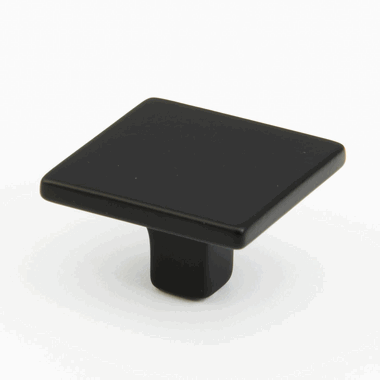 SCHAUB 1 3/8 Inch Armadio Square Knob (Matte Black Finish)