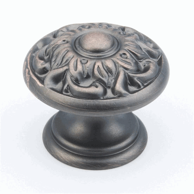 1 3/8 Inch Corinthian Round Cabinet Knob (Michelangelo Bronze Finish)
