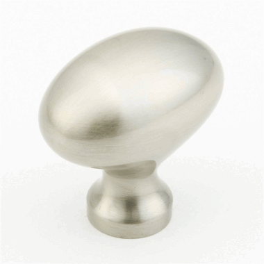 SCHAUB 1 3/8 Inch Country Style Oval Knob (Brushed Nickel Finish)