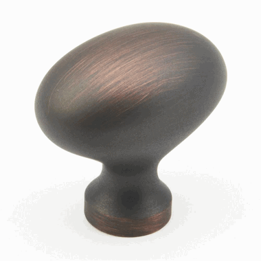 1 3/8 Inch Country Style Oval Knob (Michelangelo Bronze Finish)