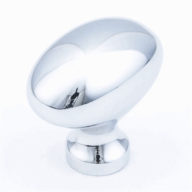 SCHAUB 1 3/8 Inch Country Style Oval Knob (Polished Chrome Finish)