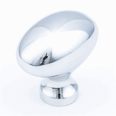 1 3/8 Inch Country Style Oval Knob (Polished Chrome Finish)