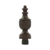 DELTANA 1 3/8 Inch Solid Brass Urn Tip Hinge Finial (Bronze Rust Finish)