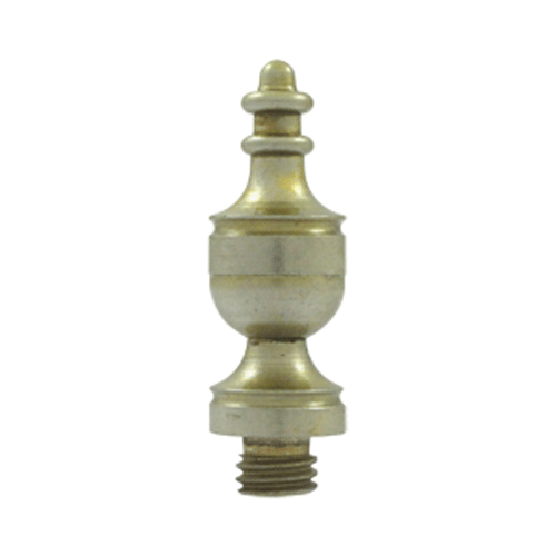 1 3/8 Inch Solid Brass Urn Tip Hinge Finial White Bronze Light Finish