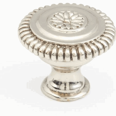 SCHAUB 1 5/16 Inch Symphony Elegance Sonata Round Cabinet Knob (White Brass Finish)