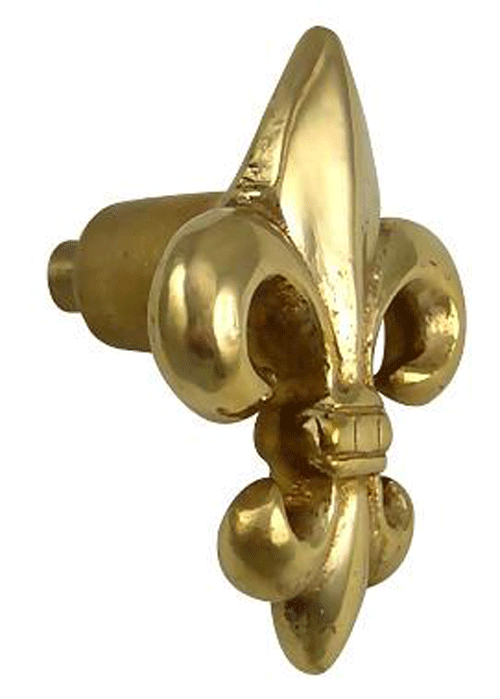 1 5/8 Inch Fleur de Lis Knob (Lacquered Brass Finish)