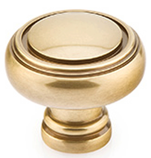 1 5/8 Inch Solid Brass Norwich Cabinet Knob (Antique Brass Finish)