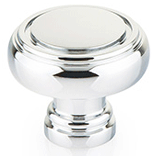 1 5/8 Inch Solid Brass Norwich Cabinet Knob (Polished Chrome Finish)