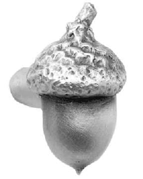 1 5/8 Inch Solid Pewter Knob: Acorn Style (Satin Pewter Finish)