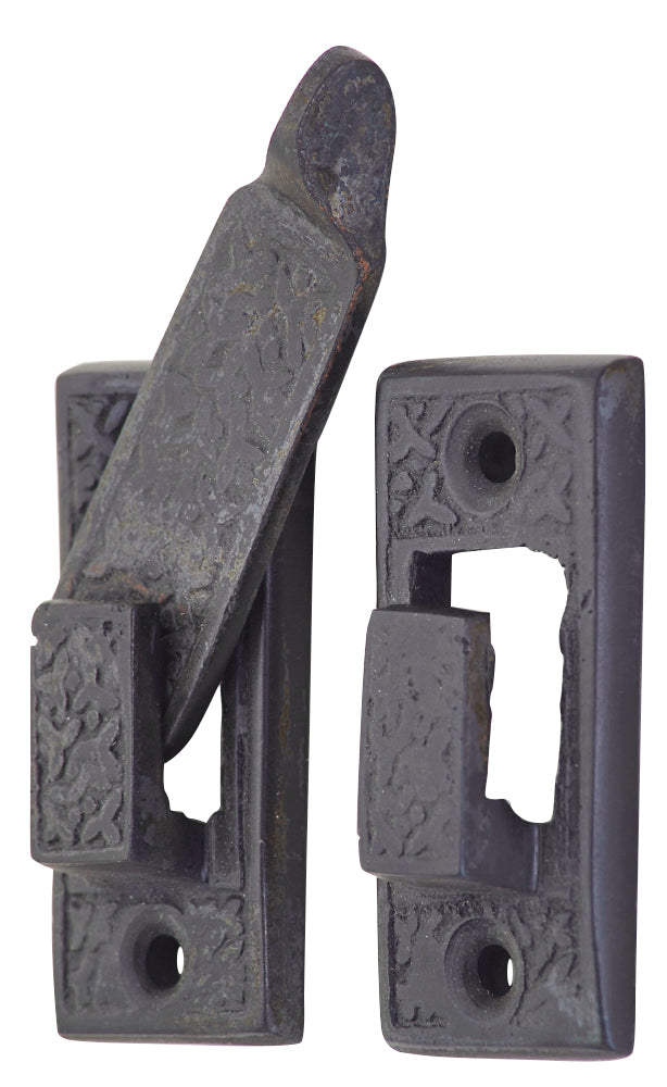Solid Brass Rice Pattern Cabinet Latch (Oil-Rubbed Bronze Finish)