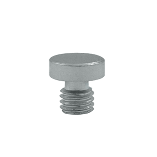 DELTANA 1/8 Inch Solid Brass Button Tip Cabinet Finial (Brushed Chrome Finish)