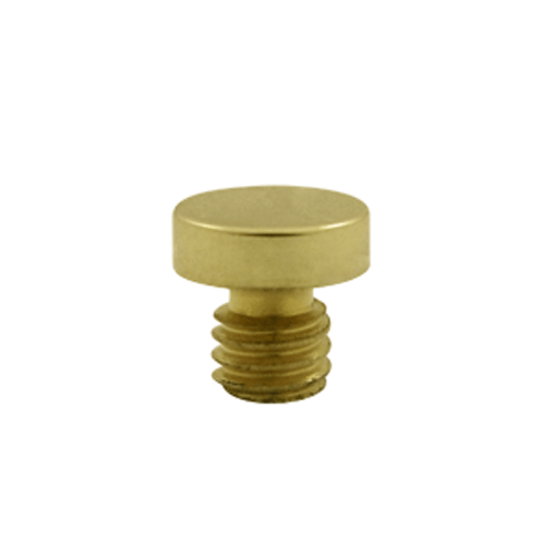 DELTANA 1/8 Inch Solid Brass Button Tip Cabinet Finial (Polished Brass Finish)