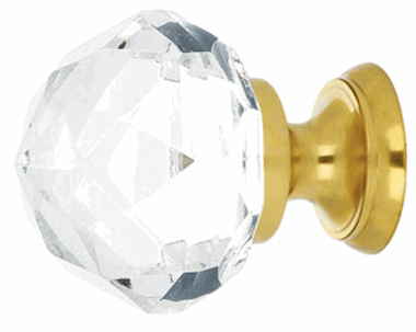 1 Inch Diamond Cabinet Knob (Polished Brass Finish)