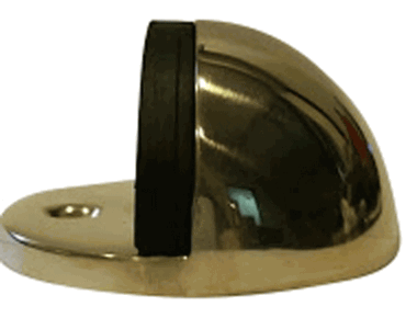 1 Inch Low Profile Floor Mounted Bumper Door Stop (Polished Brass Finish)