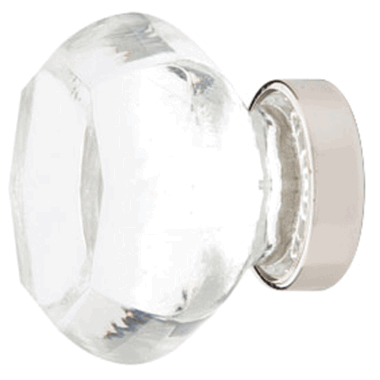 EMTEK 1 Inch Old Town Clear Cabinet Knob (Polished Nickel Finish)