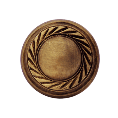 1 Inch Solid Brass Georgian Roped Round Knob (Antique Brass Finish) COPPER MOUNTAIN HARDWARE