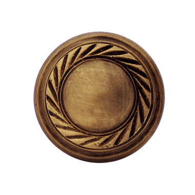 1 Inch Solid Brass Georgian Roped Round Knob (Antique Brass Finish)