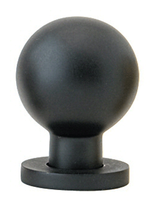 1 Inch Solid Brass Globe Knob (Flat Black Finish)