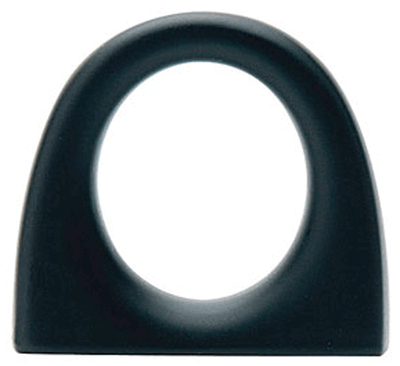Emtek 1 Inch Solid Brass Ring Knob (Flat Black Finish)