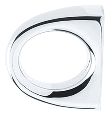 1 Inch Solid Brass Ring Knob (Polished Chrome Finish)