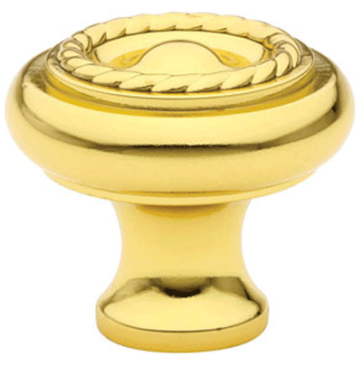 1 Inch Solid Brass Rope Cabinet Knob (Polished Brass Finish)