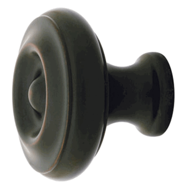 1 Inch Solid Brass Waverly Cabinet Knob (Oil Rubbed Bronze Finish)