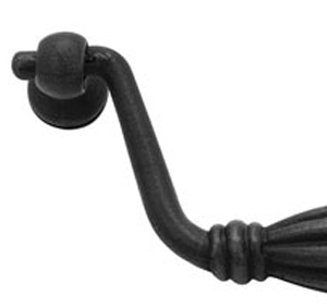 10 1/2 Inch (10 Inch c-c) Tuscany Bronze Fluted Bail Pull (Matte Black Finish)