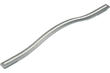 13 3/8 Inch (11 3/8 Inch c-c) Skyevale Cabinet Pull with Crystals (Milano Silver Finish)