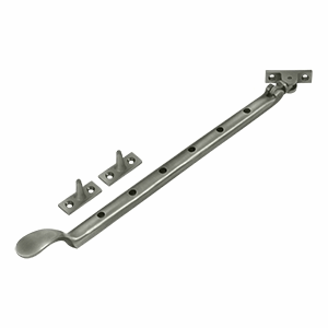 13 Inch Solid Brass Casement Stay Adjuster (Antique Nickel Finish)