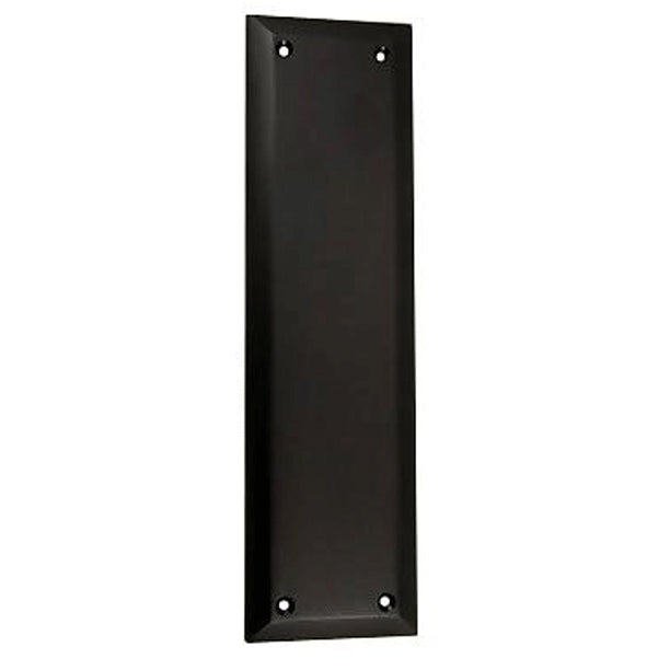 COPPER MOUNTAIN HARDWARE 10 Inch Quaker Style Pull and Push Plate Set (Flat Black Finish)