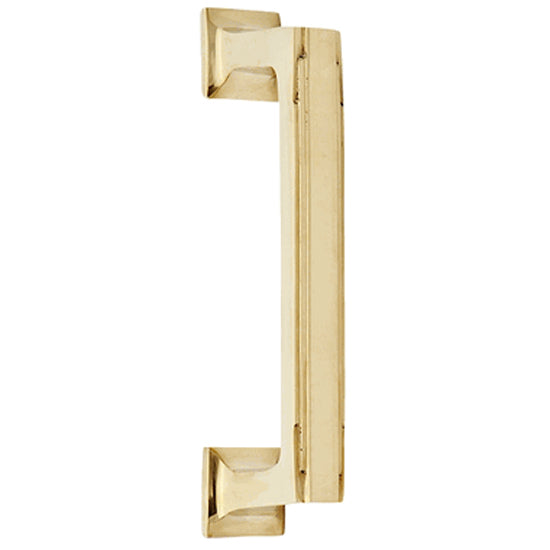 7 Inch Solid Brass Art Deco Skyscraper Pull (Polished Brass Finish) Copper Mountain Hardware