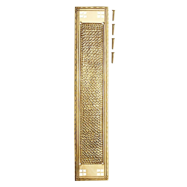 COPPER MOUNTAIN HARDWARE 18 Inch Craftsman Style Push Plate (Polished Brass Finish)