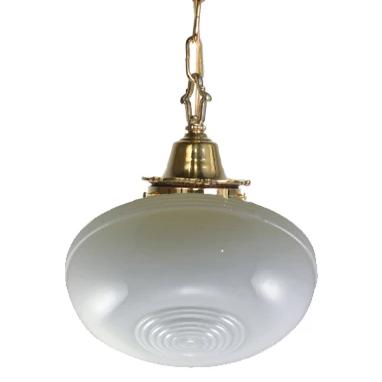 COPPER MOUNTAIN HARDWARE 27 3/4 Inch Circular Style Glass Chain Pendant (Polished Brass Finish)