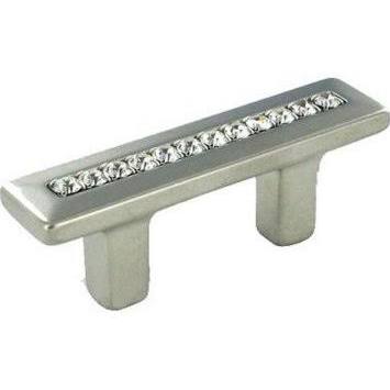 SCHAUB 2 1/2 Inch (1 1/4 Inch c-c) Skyevale Cabinet Pull with Crystals (Polished Chrome Finish)