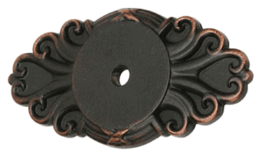 2 1/2 Inch Ribbon & Reed Back Plate For Cabinet Knob (Oil Rubbed Bronze Finish)