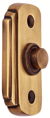2 1/2 Inch Solid Brass Art Deco Doorbell Button (Antique Brass Finish)