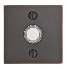 Emtek Products Brass Doorbell with Square Rosette (2459)
