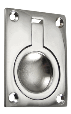 2 1/2 Inch Solid Brass Traditional Flush Ring Pull (Polished Chrome)