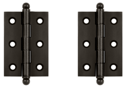 2 1/2 Inch x 1 11/16 Inch Solid Brass Cabinet Hinges (Oil Rubbed Bronze Finish)
