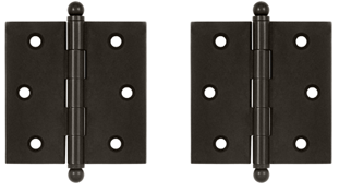 2 1/2 Inch x 2 1/2 Inch Solid Brass Cabinet Hinges (Oil Rubbed Bronze Finish)